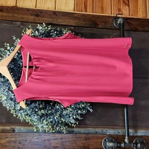 Beautiful Ivanka Trump Sleeveless Bright Pink Pleated Top Size Large